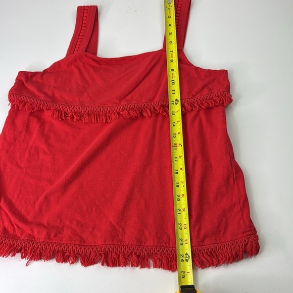 J. Crew Factory Red Fringe Sleeveless Tank Top - Picture 7 of 10